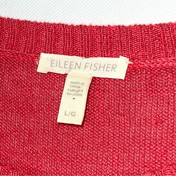 EILEEN FISHER Women's 100% Organic Linen Hibiscus Knit Sweater Tunic Size Large - Picture 4 of 9